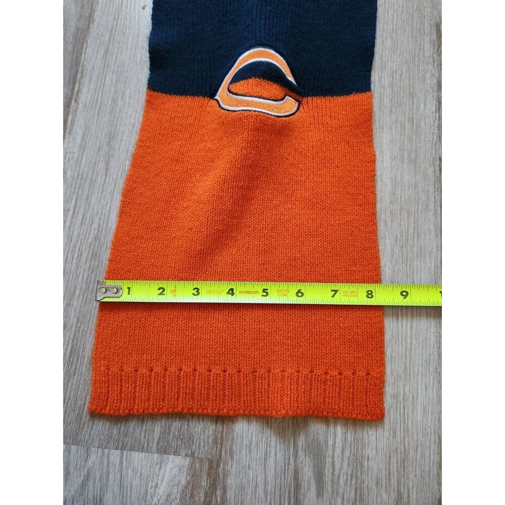 Little Earth Chicago Bears Knit Colorblock Scarf Orange Blue Logo Adult Unisex